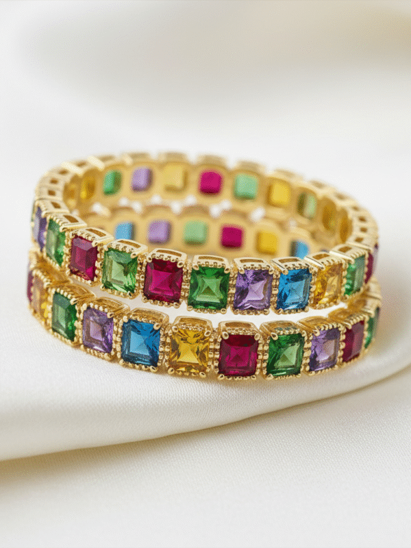 Elegant Evening Party Bangles – Crystal & Diamond Look Design
