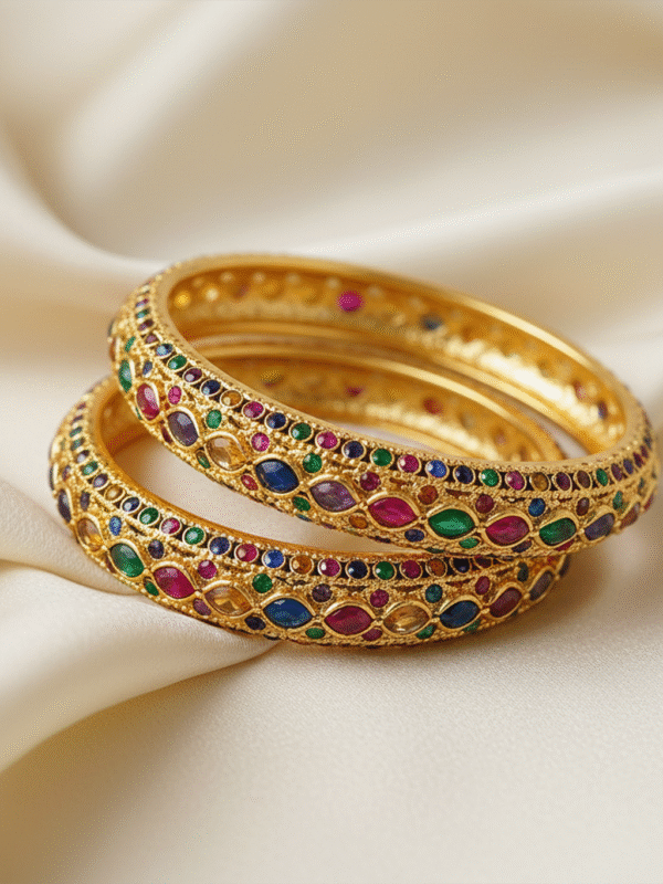 3 (114) Elegant Gold Plated Bridal Bangles – Traditional Indian Wedding