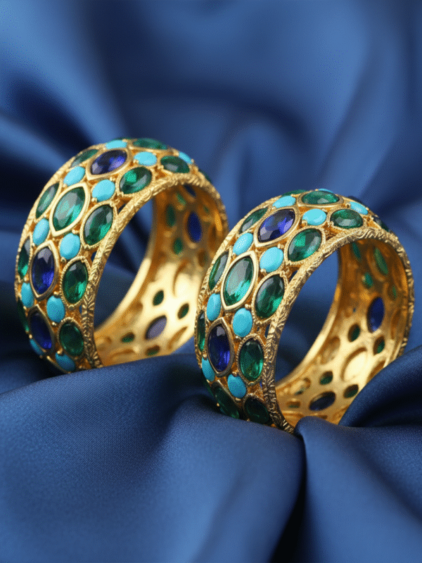 3 (78) Elegant Evening Party Bangles – Zircon & Diamond Look Design