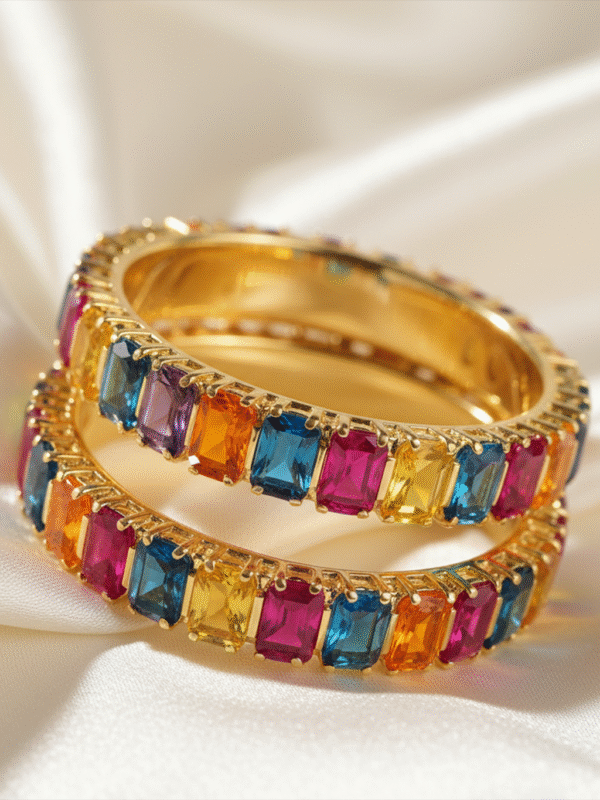 Luxury Bridal Bangles – Polki & Kundan Stone Jewelry Set