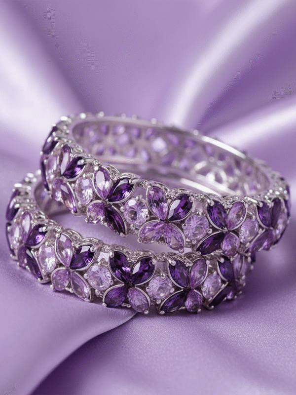 3 (87) Classic Evening Bangles – Diamond Look Crystal Design