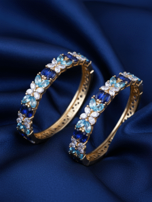 3 (89) Modern Designer Bangles – Zircon & Crystal Studded Fashion