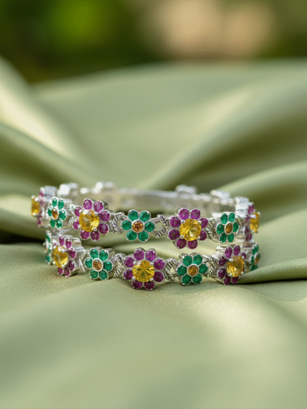 3 (94) Stylish Party Wear Bangles – Gold Plated with Sparkling Stones