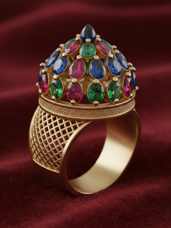 4 (39) Designer Engagement Ring – Crystal Studded Elegant Look