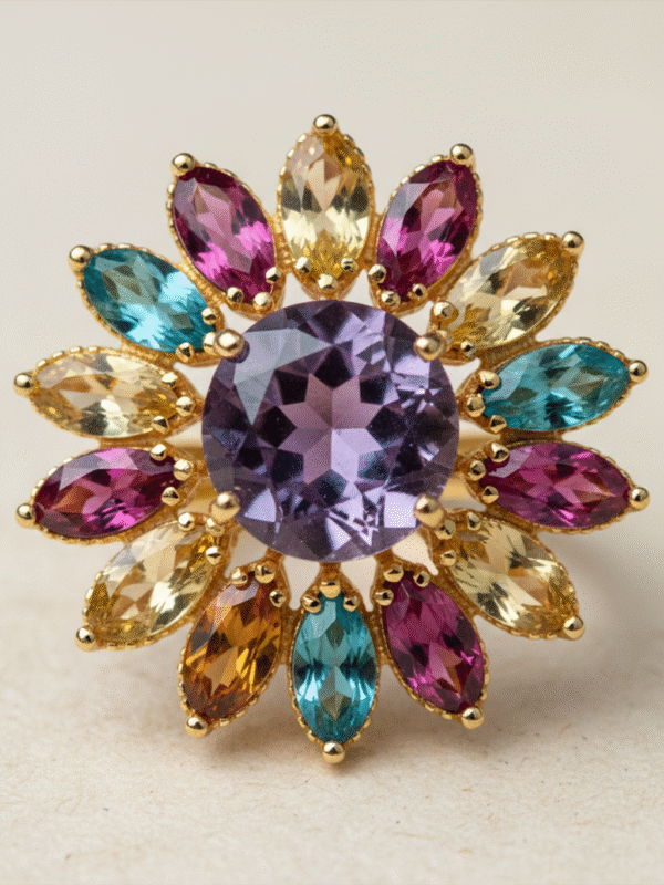 4 (65) Luxury Diamond Look Party Cocktail Ring