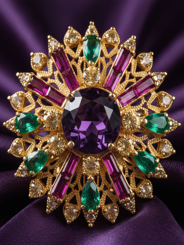 Elegant Gold Plated Zircon Bridal Ring