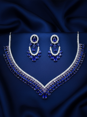 Untitagled-1 Evening Party Wear Jewelry Set – Drop Pendant and Earrings