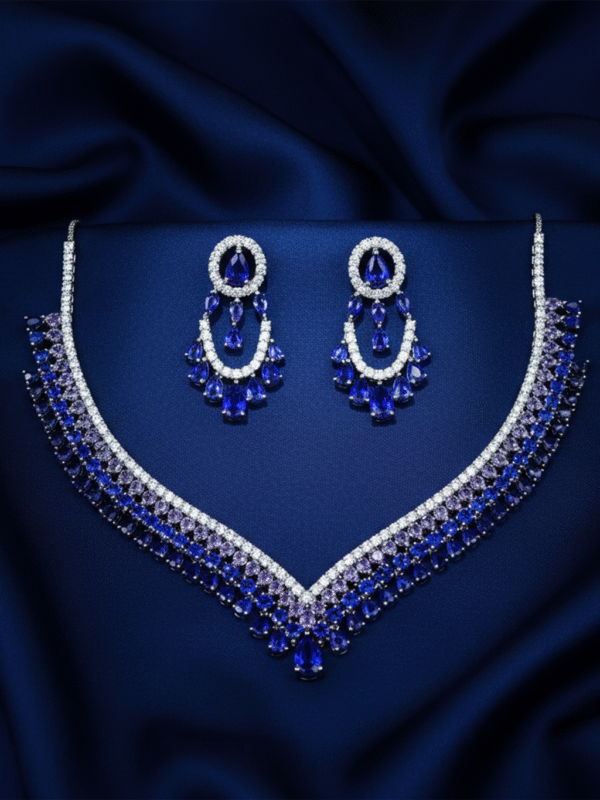 Untitagled-1 Evening Party Wear Jewelry Set – Drop Pendant and Earrings