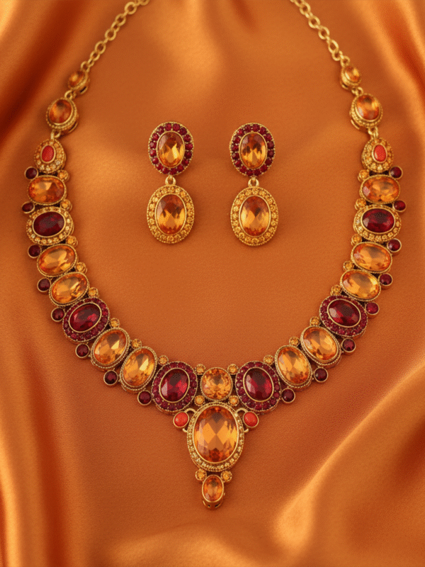 Untitlded-1 Glam Party Jewelry Set – Diamond Look Pendant and Earrings