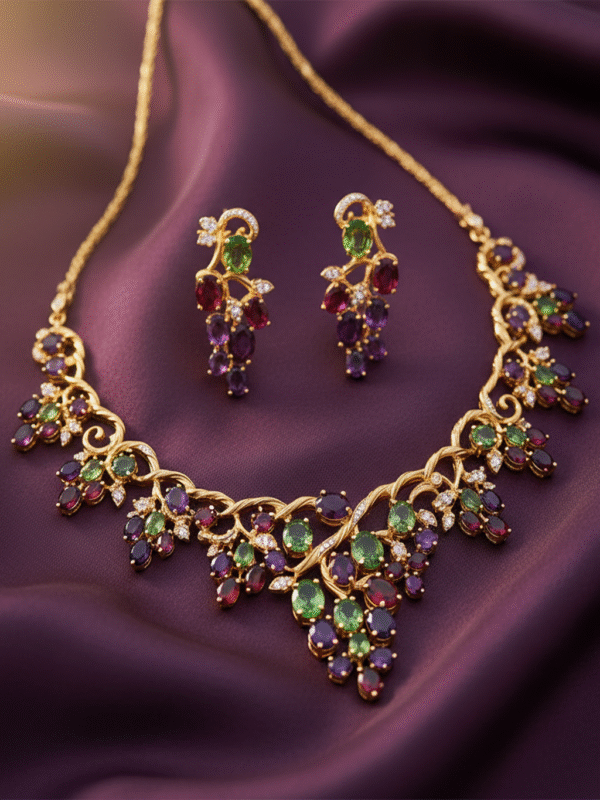 Untitled-1d Evening Party Jewelry Set – Pendant with Dangling Earrings