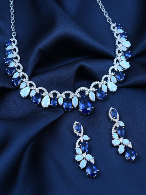 Untitled-d g1 Classic Party Wear Jewelry Set – Antique Gold Pendant Earrings