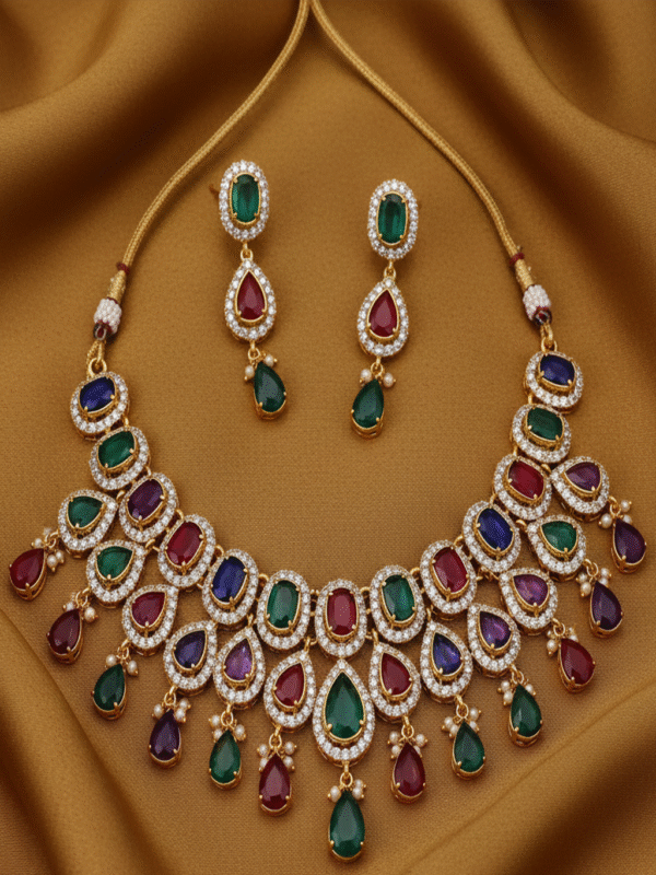 Designer Party Jewelry Set – Pearl Locket with Drop Earrings