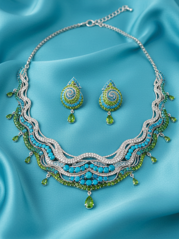 Untitlegd-1 Elegant Party Necklace Set – Pendant with Matching Earrings