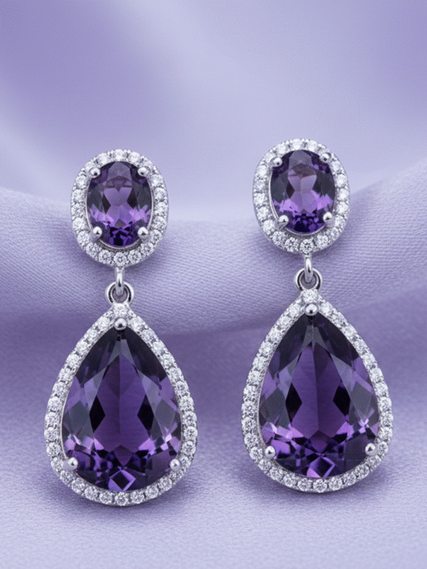 Saphira Veil – The Azure Bloom Earrings