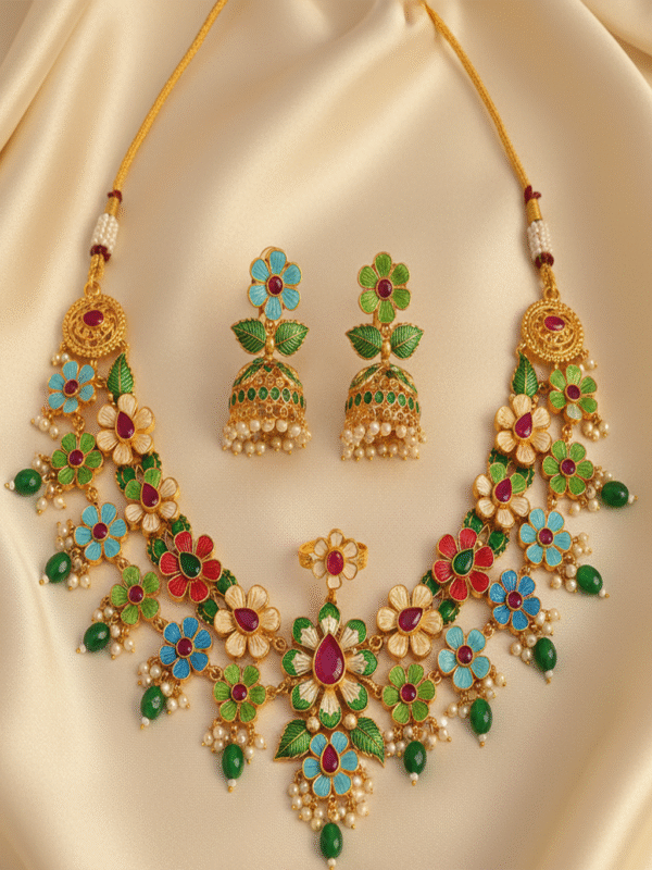 Zarielle Opus – The Golden Mirage Party Wear Jewellery Set