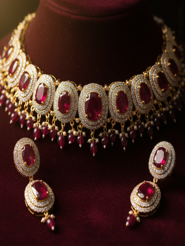 Novara Esteem – The Crystal Bloom Party Wear Jewellery Set