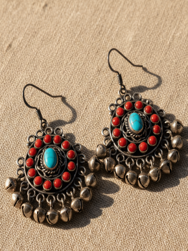 1 (219) Elegant Party Wear Earrings – Gold Plated with Crystal Stones