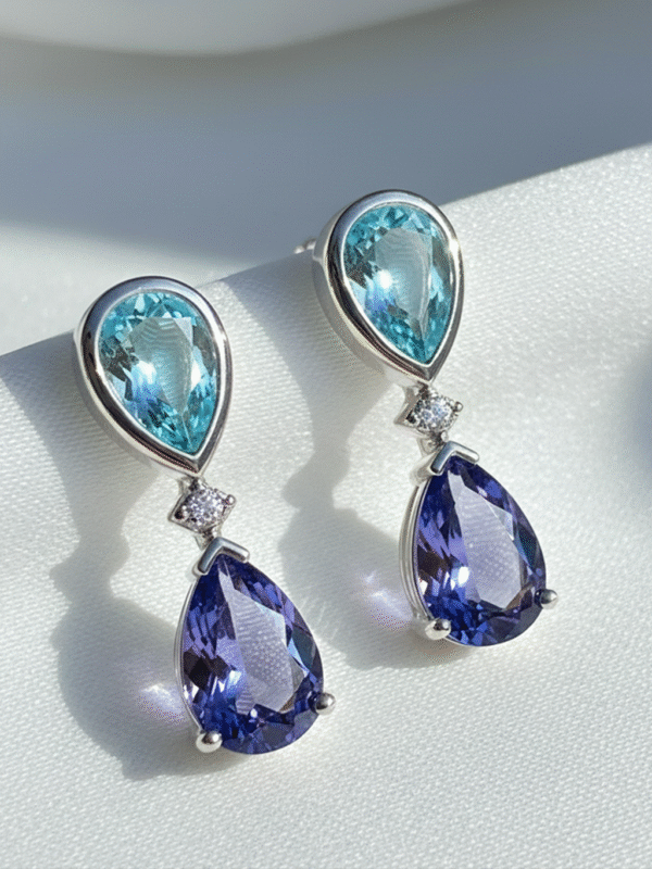 1 (224) Designer Earrings – Zircon and Pearl Drop Fashion Jewelry
