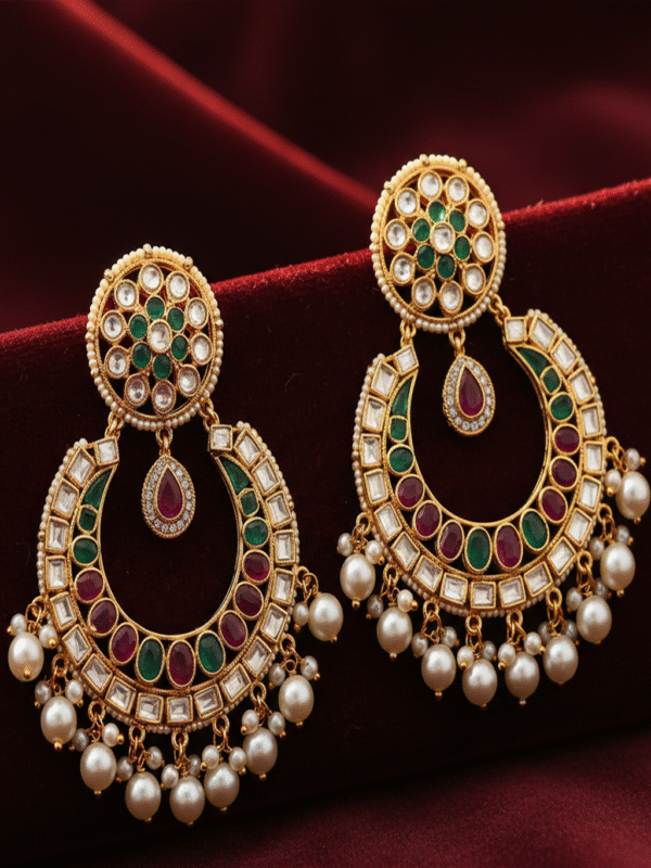 1 (229) Trendy Party Earrings – Stylish Gold Plated Danglers for Women