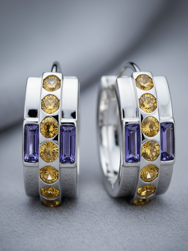 1 (233) Festival Wear Earrings – Antique Gold Chandbali with Stones