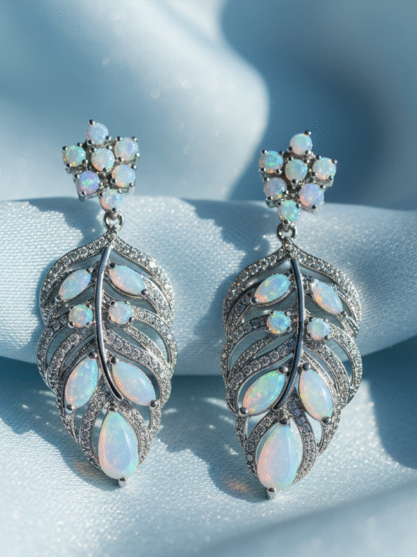 1 (234) Designer Earrings – Diamond Look Zircon Studded Long Drops