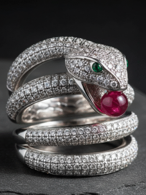 1 (49) Velvet Snake Aurora Ring – Elegant Glow