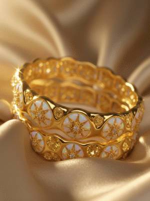 3 (39) Cyralyn Noor – The Gilded Petal Bangles