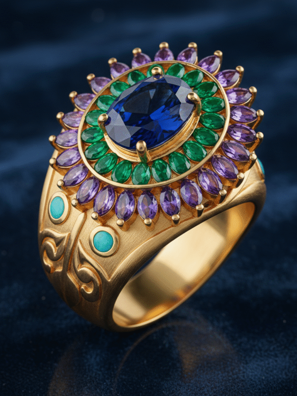 4 (19) Elegant Bridal Ring – Gold Plated Zircon Stone Design