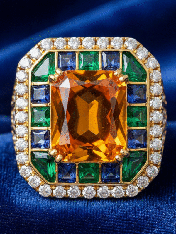 4 (66) Luxury Emerald Green Cocktail Ring