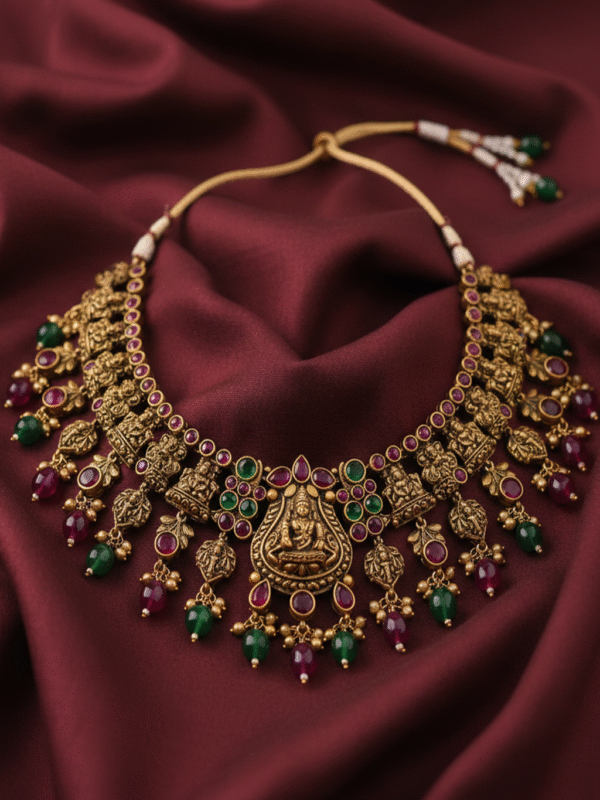 m (28) Designer Pearl Necklace – Elegant Choker with Zircon Studs