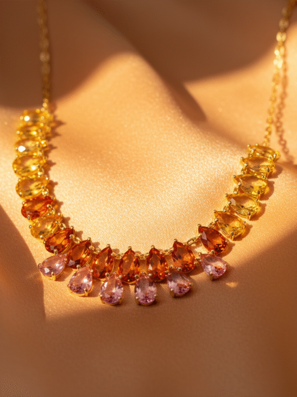 m (33) Majestic Bridal Necklace – Heavy Emerald Jewelry for Wedding