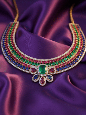 m (34) Elegant Bridal Necklace – Designer Ruby Jewelry for Wedding