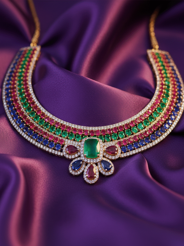 m (34) Elegant Bridal Necklace – Designer Ruby Jewelry for Wedding