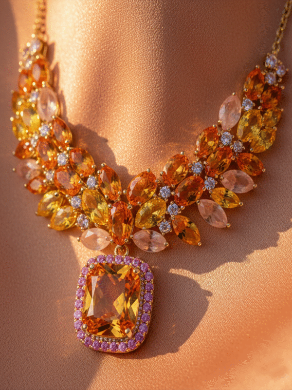 m (40) Evening Party Necklace – Shiny Crystal Studded Fashion Jewelry