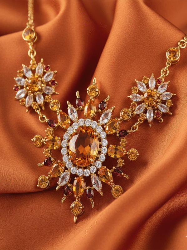 m (45) Wedding Necklace – Heavy Crystal Bridal Jewelry with Stones