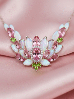 m (57) Elegant Party Wear Necklace – Gold Plated with Crystal Stones